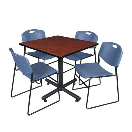 Kobe Kobe Square Table & Chair Set, Wood, Metal, Polypropylene Top TKB4242CH44BE